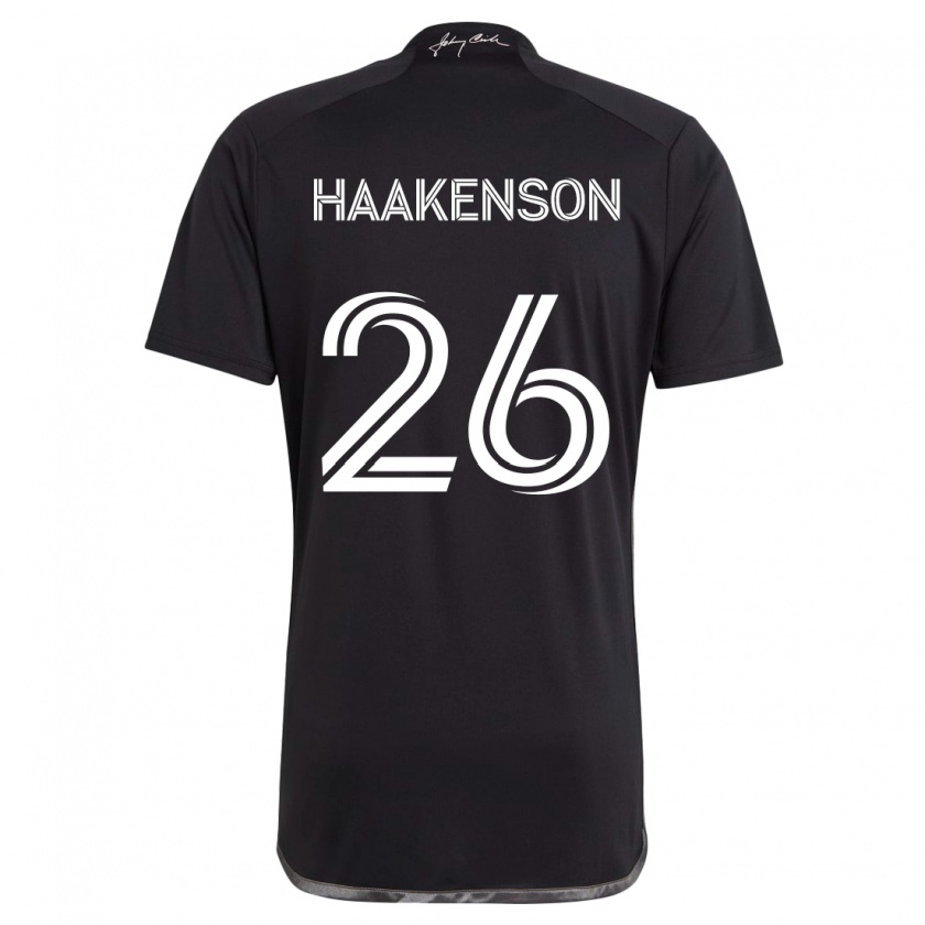 Kandiny Kinder Luke Haakenson #26 Schwarz Auswärtstrikot Trikot 2024/25 T-Shirt