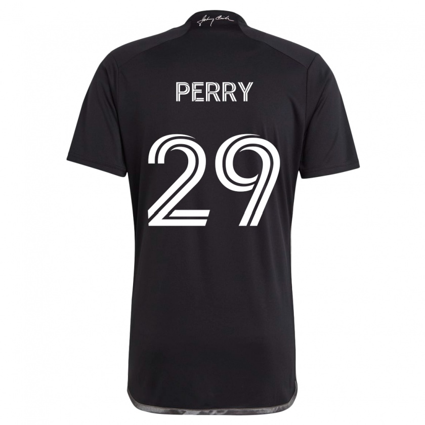 Kandiny Kinder Nebiyou Perry #29 Schwarz Auswärtstrikot Trikot 2024/25 T-Shirt