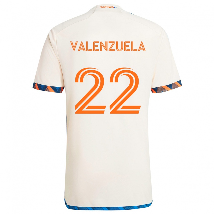 Kandiny Kinder Gerardo Valenzuela #22 Weiß Orange Auswärtstrikot Trikot 2024/25 T-Shirt