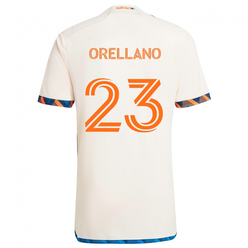 Kandiny Kinder Luca Orellano #23 Weiß Orange Auswärtstrikot Trikot 2024/25 T-Shirt