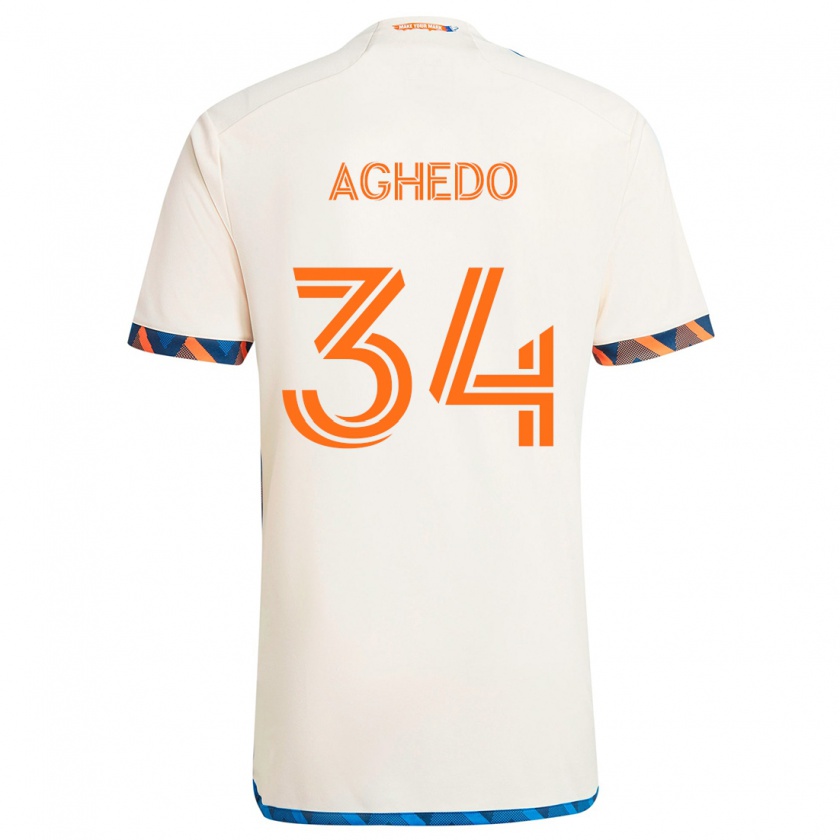 Kandiny Kinder London Aghedo #34 Weiß Orange Auswärtstrikot Trikot 2024/25 T-Shirt