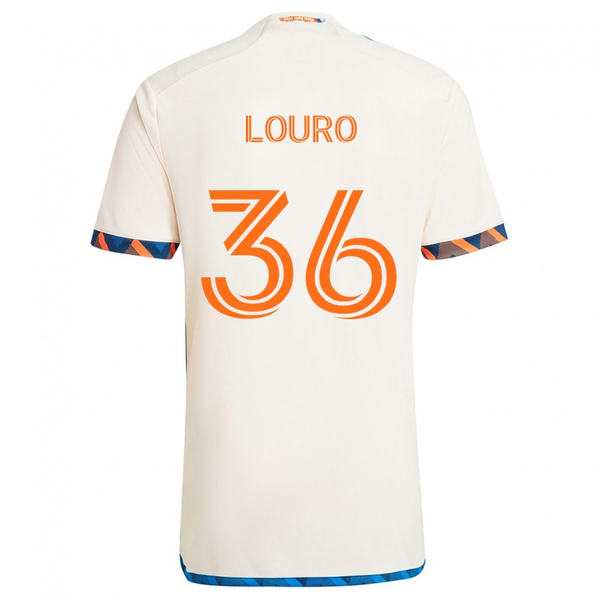 Kandiny Kinder Evan Louro #36 Weiß Orange Auswärtstrikot Trikot 2024/25 T-Shirt