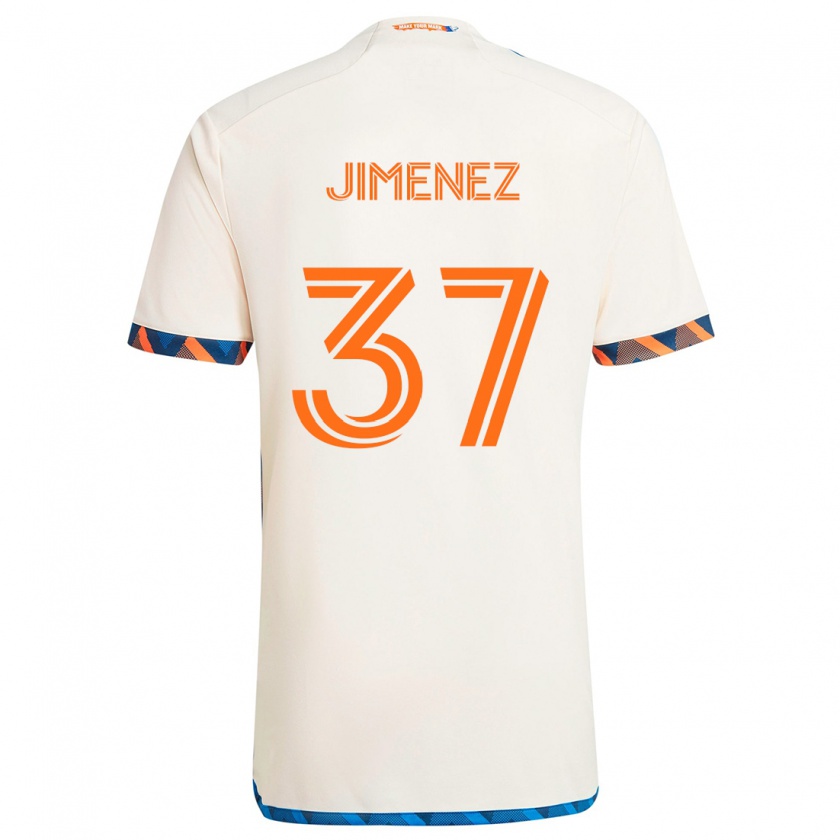 Kandiny Kinder Stiven Jimenez #37 Weiß Orange Auswärtstrikot Trikot 2024/25 T-Shirt