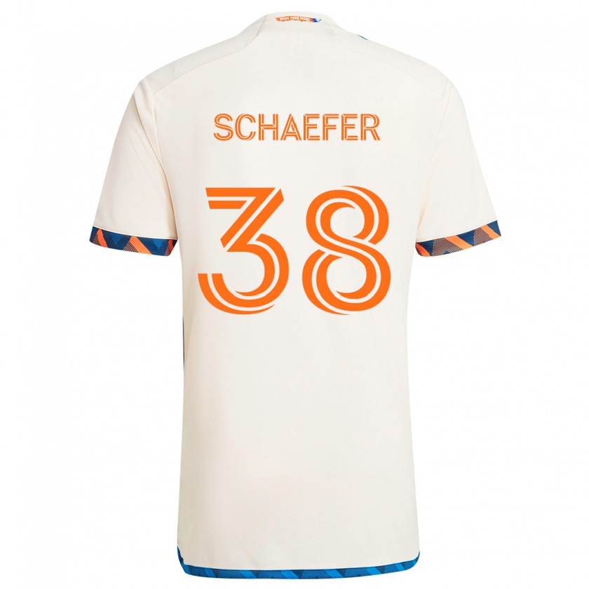 Kandiny Kinder Brian Schaefer #38 Weiß Orange Auswärtstrikot Trikot 2024/25 T-Shirt