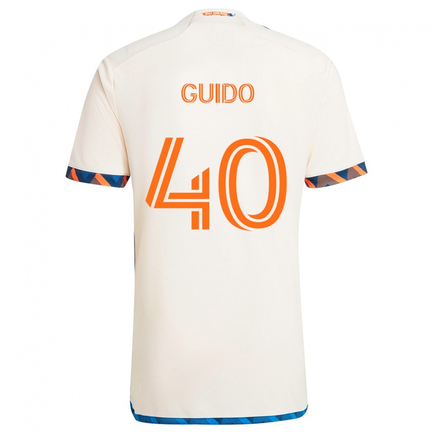 Kandiny Kinder Alejandro Guido #40 Weiß Orange Auswärtstrikot Trikot 2024/25 T-Shirt