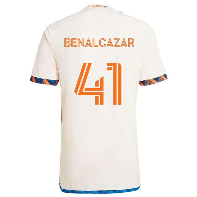 Kandiny Kinder Nico Benalcázar #41 Weiß Orange Auswärtstrikot Trikot 2024/25 T-Shirt