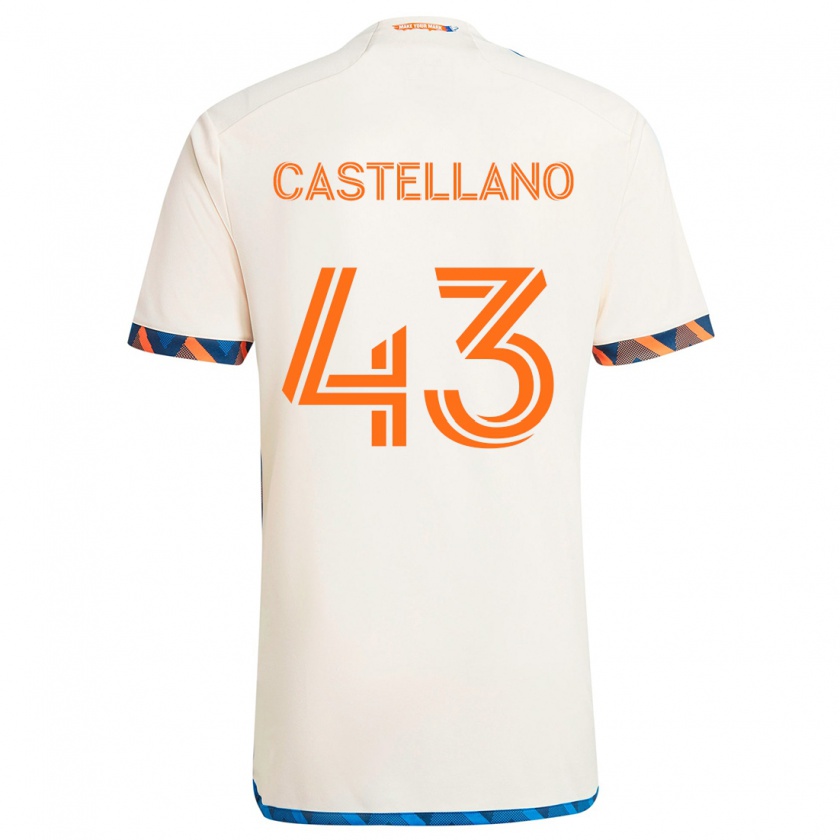 Kandiny Kinder Jesús Castellano #43 Weiß Orange Auswärtstrikot Trikot 2024/25 T-Shirt