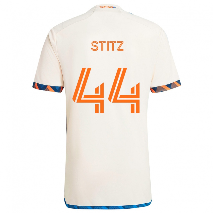 Kandiny Kinder Ben Stitz #44 Weiß Orange Auswärtstrikot Trikot 2024/25 T-Shirt