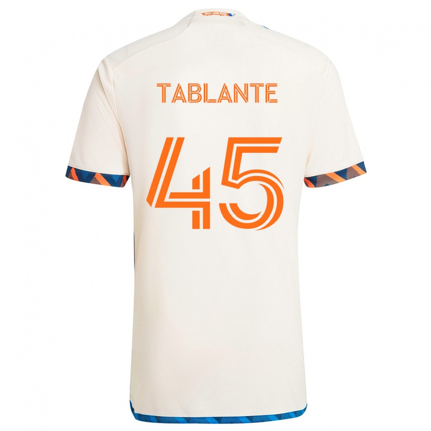 Kandiny Kinder Moises Tablante #45 Weiß Orange Auswärtstrikot Trikot 2024/25 T-Shirt