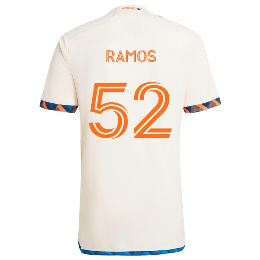 Kandiny Kinder Yair Ramos #52 Weiß Orange Auswärtstrikot Trikot 2024/25 T-Shirt