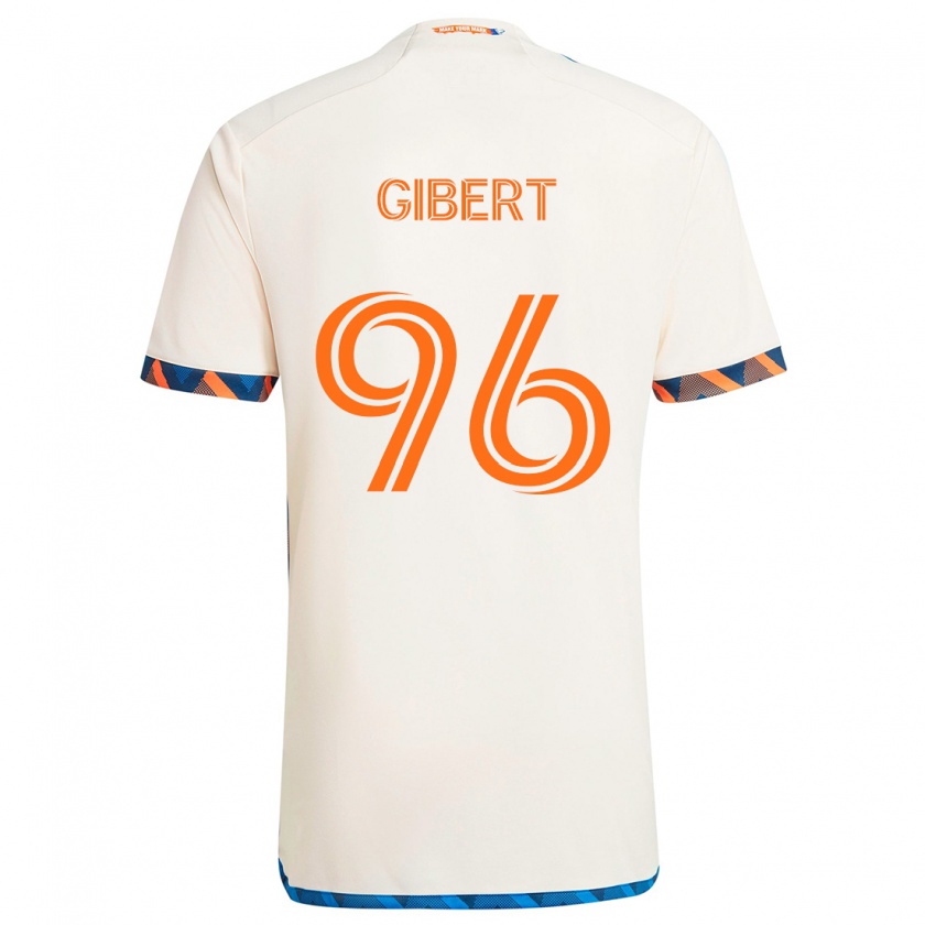 Kandiny Kinder Gaël Gibert #96 Weiß Orange Auswärtstrikot Trikot 2024/25 T-Shirt