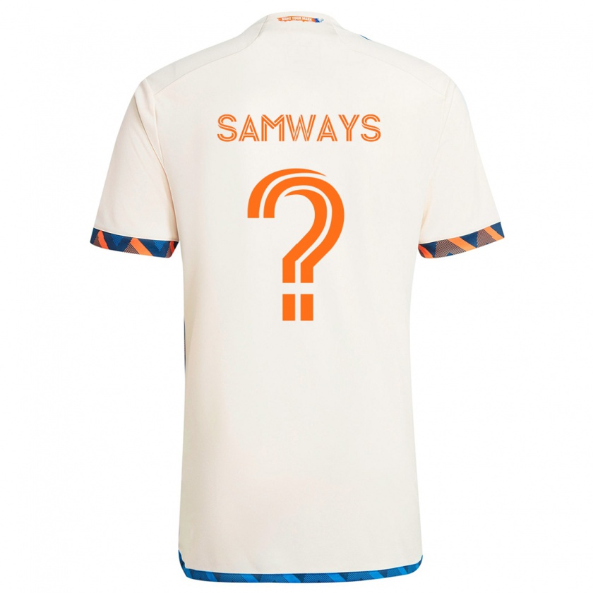 Kandiny Kinder Nicholas Samways #0 Weiß Orange Auswärtstrikot Trikot 2024/25 T-Shirt