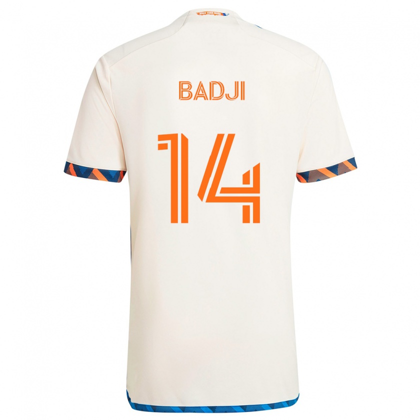 Kandiny Kinder Dominique Badji #14 Weiß Orange Auswärtstrikot Trikot 2024/25 T-Shirt