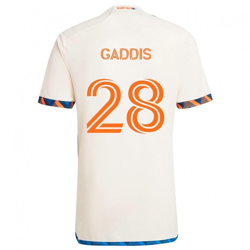 Kandiny Kinder Raymon Gaddis #28 Weiß Orange Auswärtstrikot Trikot 2024/25 T-Shirt