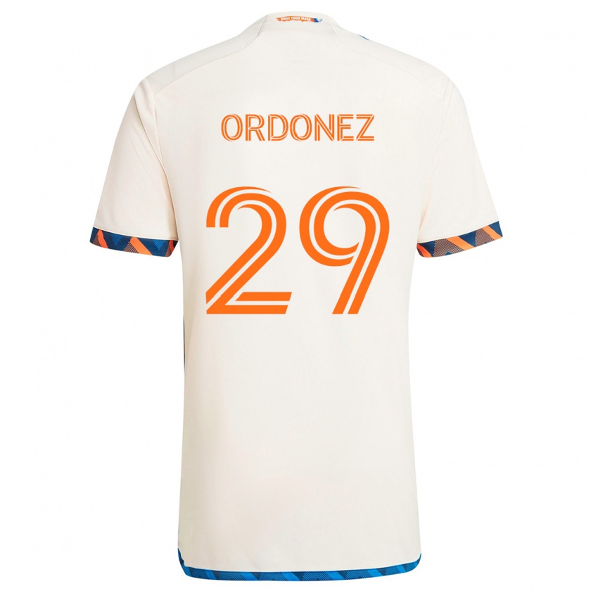 Kandiny Kinder Arquímides Ordóñez #29 Weiß Orange Auswärtstrikot Trikot 2024/25 T-Shirt