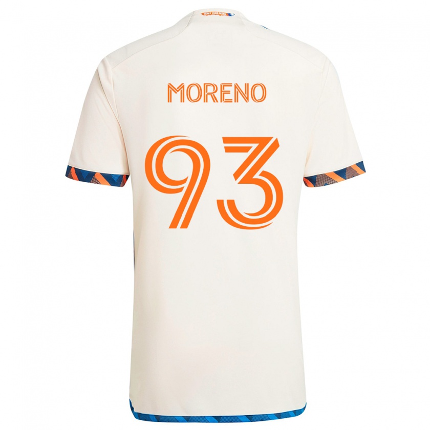 Kandiny Kinder Júnior Moreno #93 Weiß Orange Auswärtstrikot Trikot 2024/25 T-Shirt