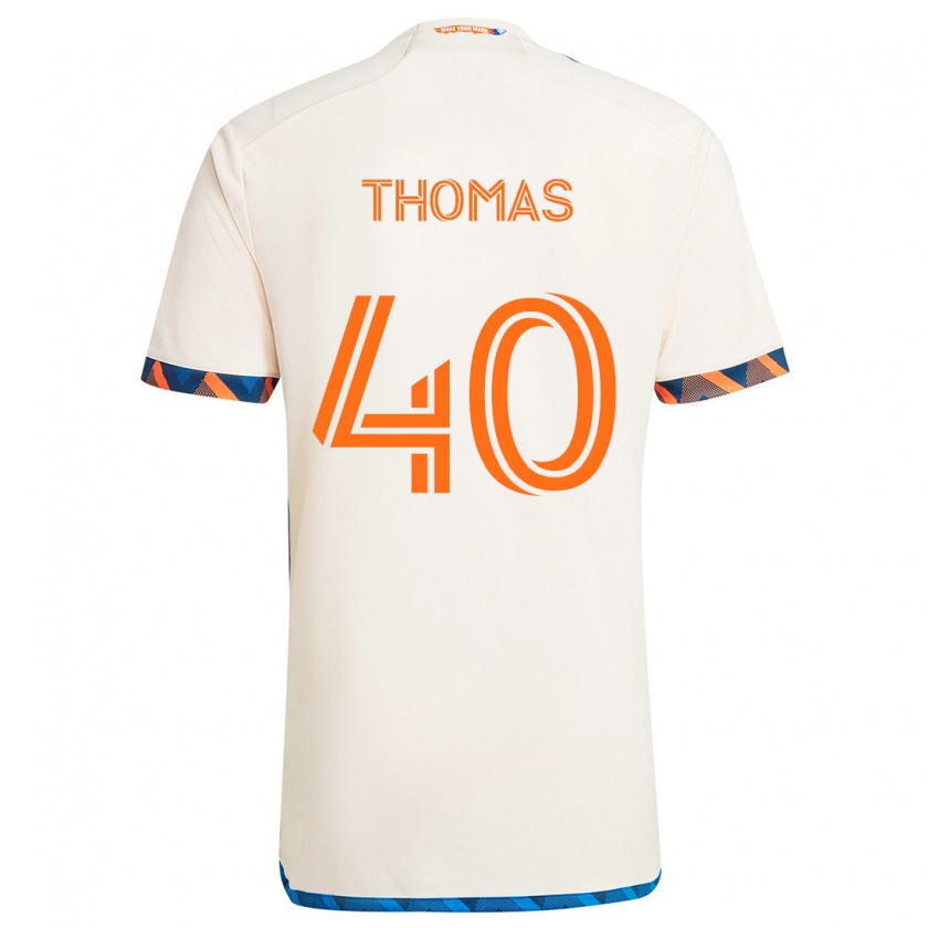 Kandiny Kinder Kai Thomas #40 Weiß Orange Auswärtstrikot Trikot 2024/25 T-Shirt