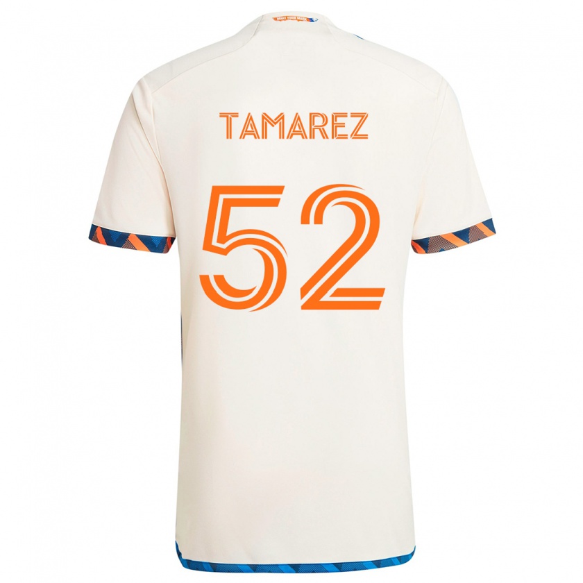 Kandiny Kinder Lucas Tamarez #52 Weiß Orange Auswärtstrikot Trikot 2024/25 T-Shirt