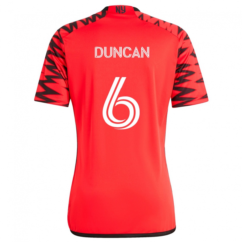 Kandiny Kinder Kyle Duncan #6 Rot Schwarz Weiß Auswärtstrikot Trikot 2024/25 T-Shirt