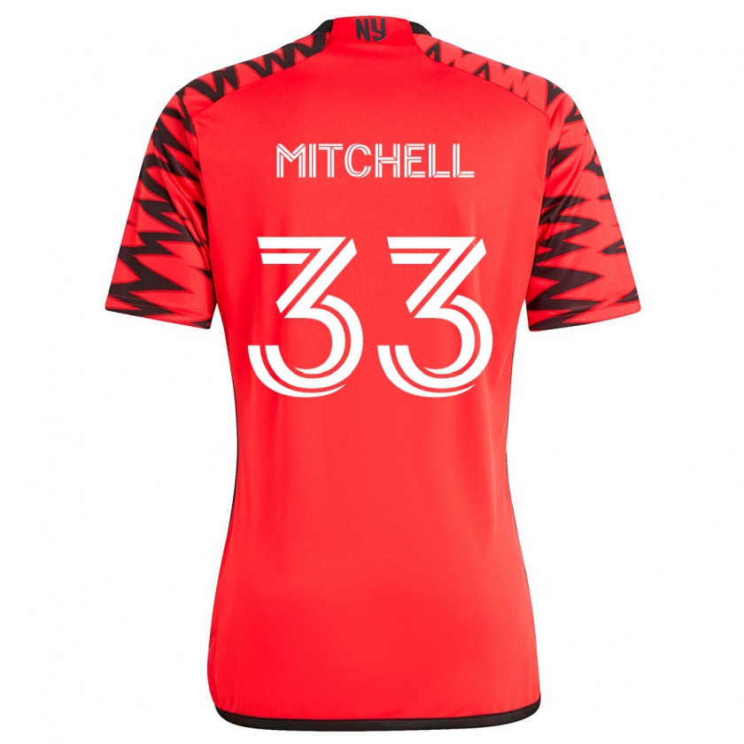 Kandiny Kinder Roald Mitchell #33 Rot Schwarz Weiß Auswärtstrikot Trikot 2024/25 T-Shirt