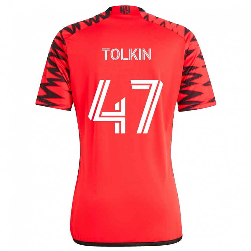 Kandiny Kinder John Tolkin #47 Rot Schwarz Weiß Auswärtstrikot Trikot 2024/25 T-Shirt