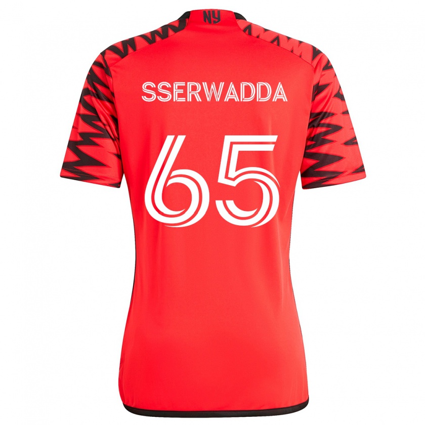 Kandiny Kinder Steven Sserwadda #65 Rot Schwarz Weiß Auswärtstrikot Trikot 2024/25 T-Shirt