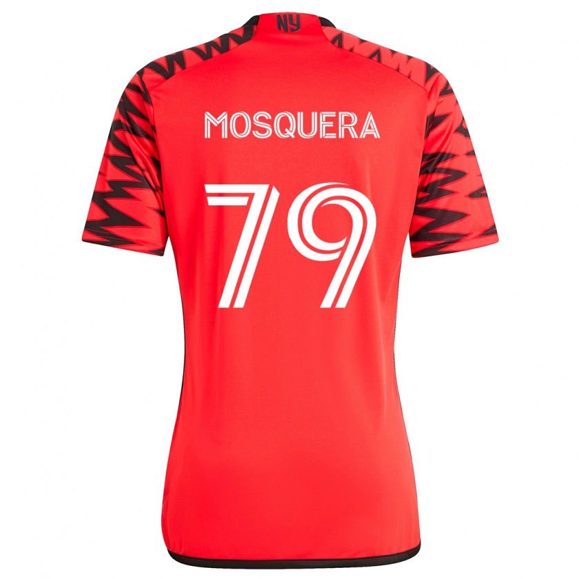 Kandiny Kinder Rafael Mosquera #79 Rot Schwarz Weiß Auswärtstrikot Trikot 2024/25 T-Shirt