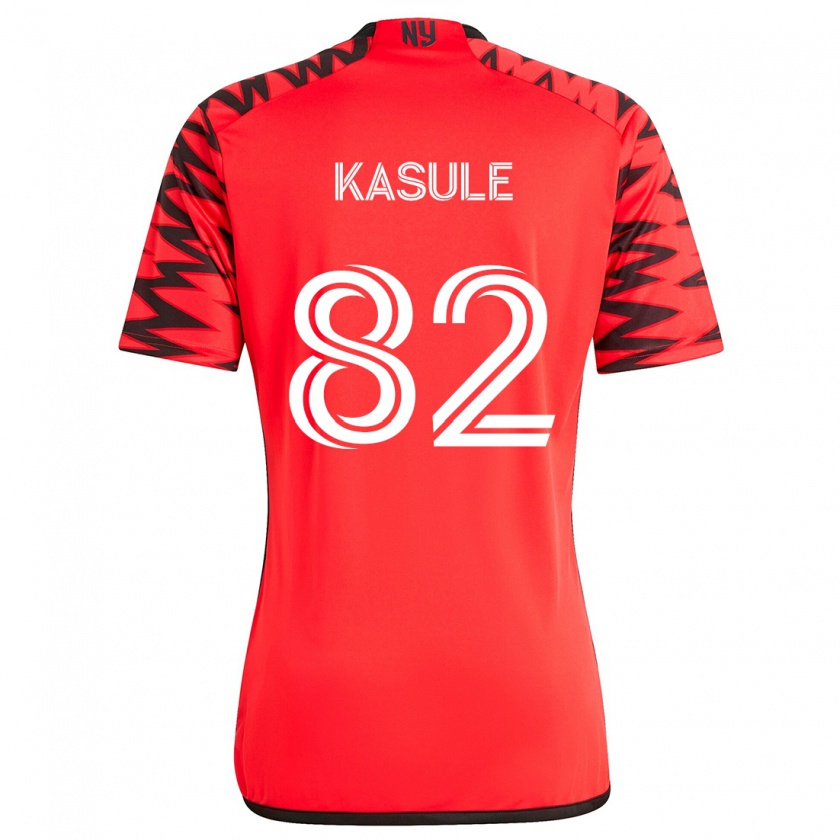 Kandiny Kinder Ibrahim Kasule #82 Rot Schwarz Weiß Auswärtstrikot Trikot 2024/25 T-Shirt