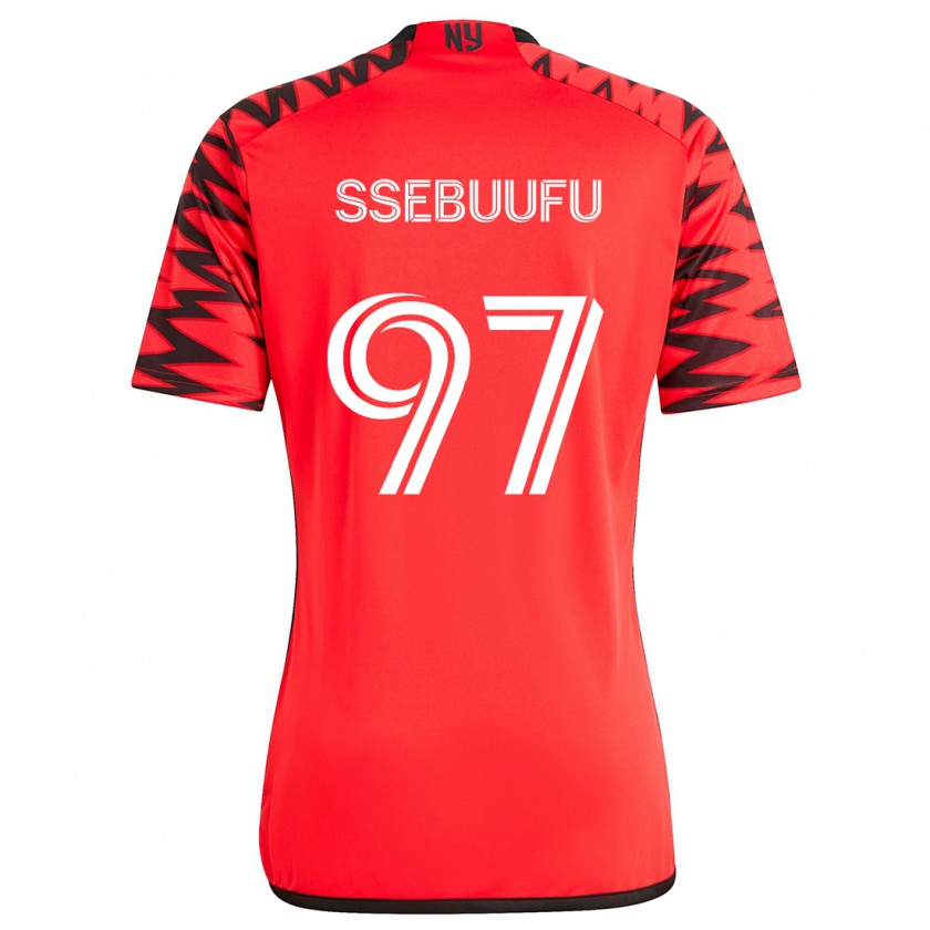 Kandiny Kinder Frank Ssebuufu #97 Rot Schwarz Weiß Auswärtstrikot Trikot 2024/25 T-Shirt