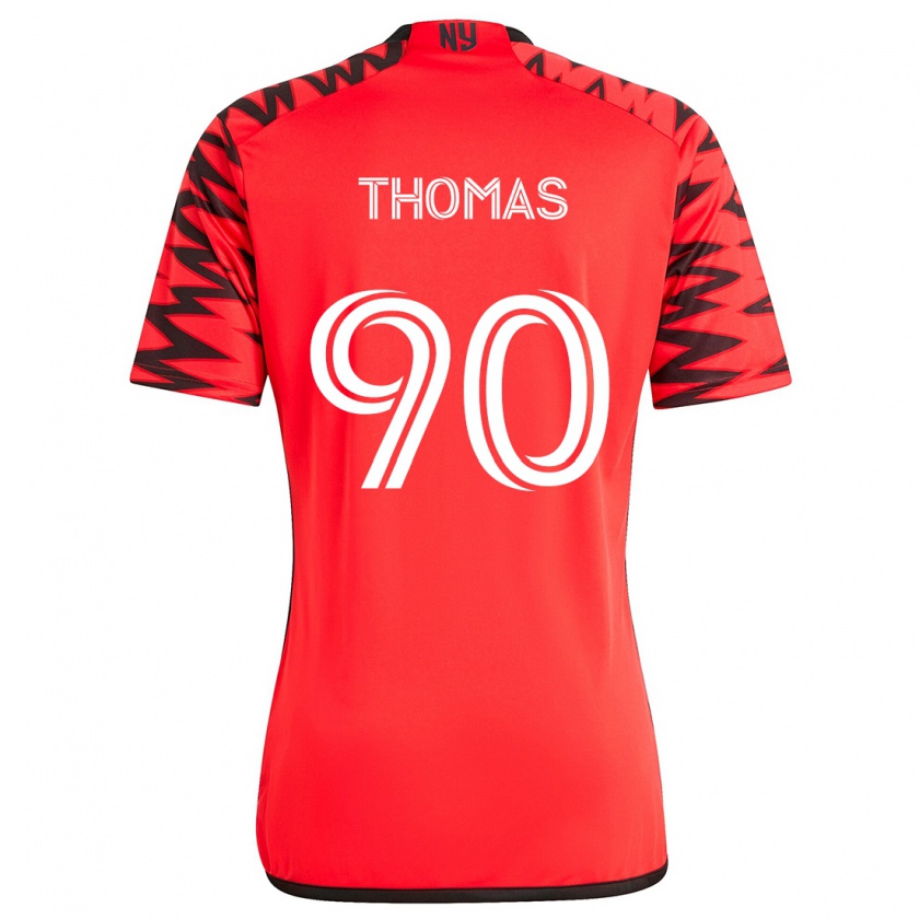 Kandiny Kinder Oladayo Thomas #90 Rot Schwarz Weiß Auswärtstrikot Trikot 2024/25 T-Shirt