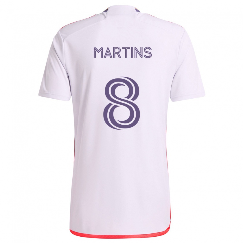 Kandiny Kinder Felipe Martins #8 Weiß Rot Lila Auswärtstrikot Trikot 2024/25 T-Shirt