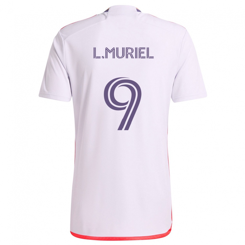 Kandiny Kinder Luis Muriel #9 Weiß Rot Lila Auswärtstrikot Trikot 2024/25 T-Shirt