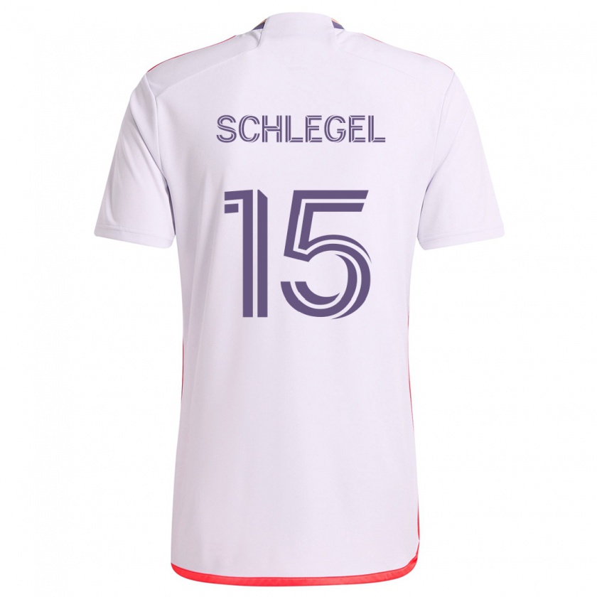 Kandiny Kinder Rodrigo Schlegel #15 Weiß Rot Lila Auswärtstrikot Trikot 2024/25 T-Shirt