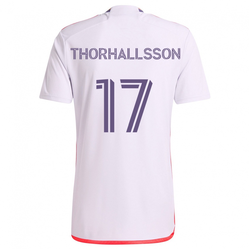 Kandiny Kinder Dagur Dan Thórhallsson #17 Weiß Rot Lila Auswärtstrikot Trikot 2024/25 T-Shirt