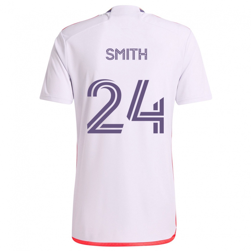 Kandiny Kinder Kyle Smith #24 Weiß Rot Lila Auswärtstrikot Trikot 2024/25 T-Shirt