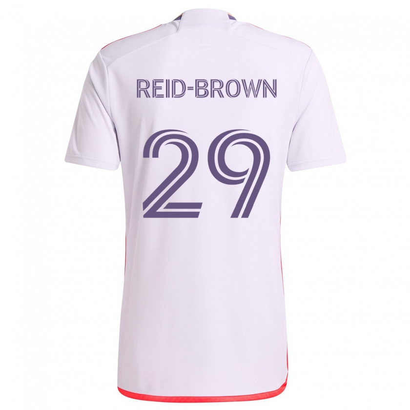 Kandiny Kinder Tahir Reid-Brown #29 Weiß Rot Lila Auswärtstrikot Trikot 2024/25 T-Shirt