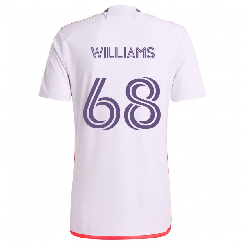 Kandiny Kinder Thomas Williams #68 Weiß Rot Lila Auswärtstrikot Trikot 2024/25 T-Shirt