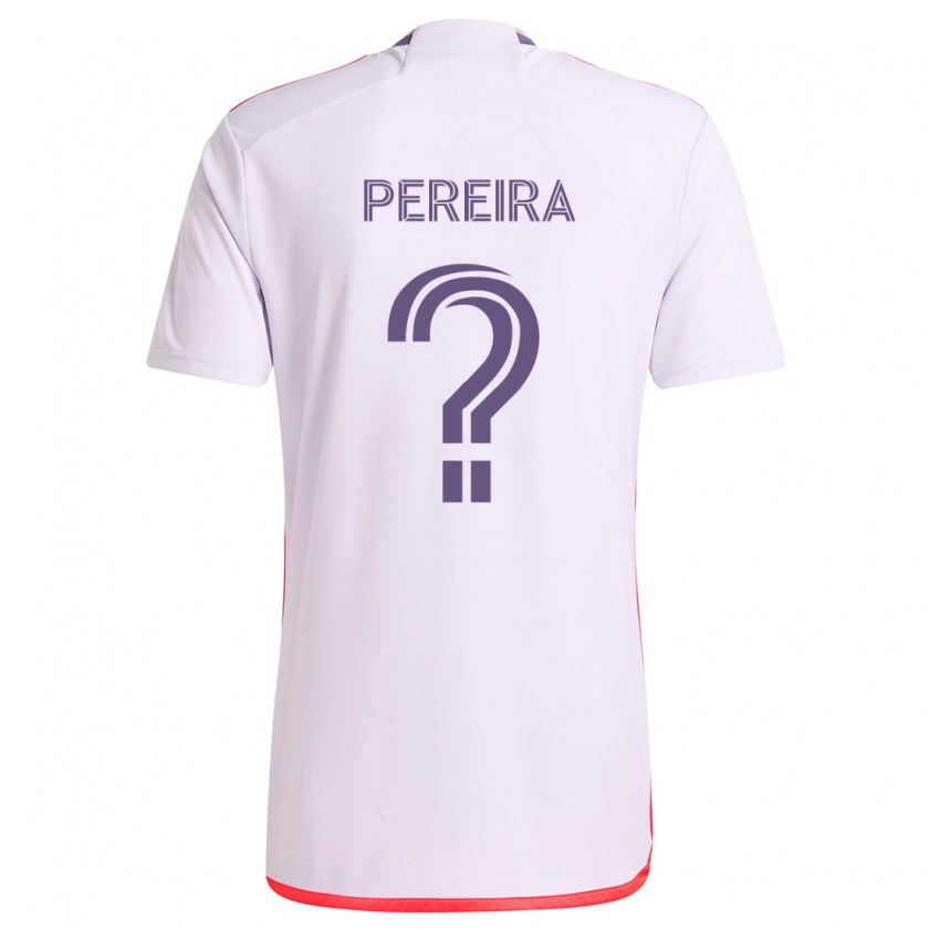 Kandiny Kinder Dominic Pereira #0 Weiß Rot Lila Auswärtstrikot Trikot 2024/25 T-Shirt