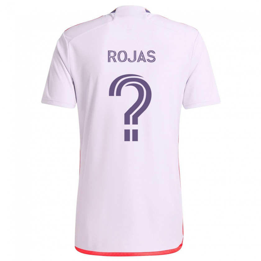 Kandiny Kinder Juan Rojas #0 Weiß Rot Lila Auswärtstrikot Trikot 2024/25 T-Shirt