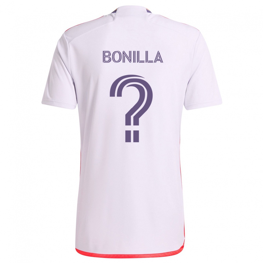 Kandiny Kinder Jarell Bonilla #0 Weiß Rot Lila Auswärtstrikot Trikot 2024/25 T-Shirt