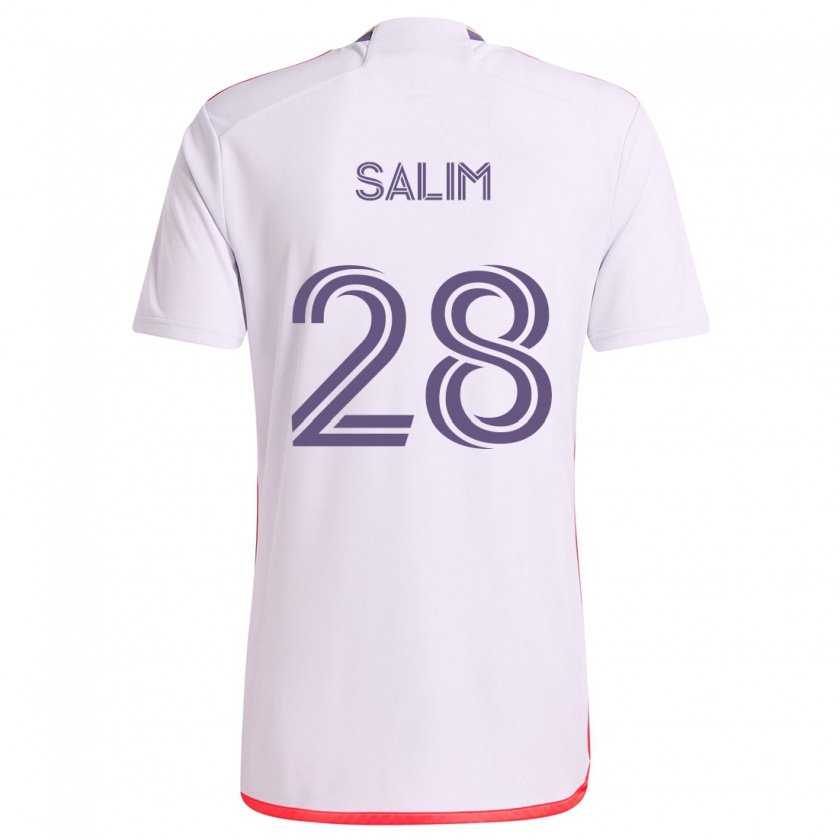 Kandiny Kinder Abdi Salim #28 Weiß Rot Lila Auswärtstrikot Trikot 2024/25 T-Shirt