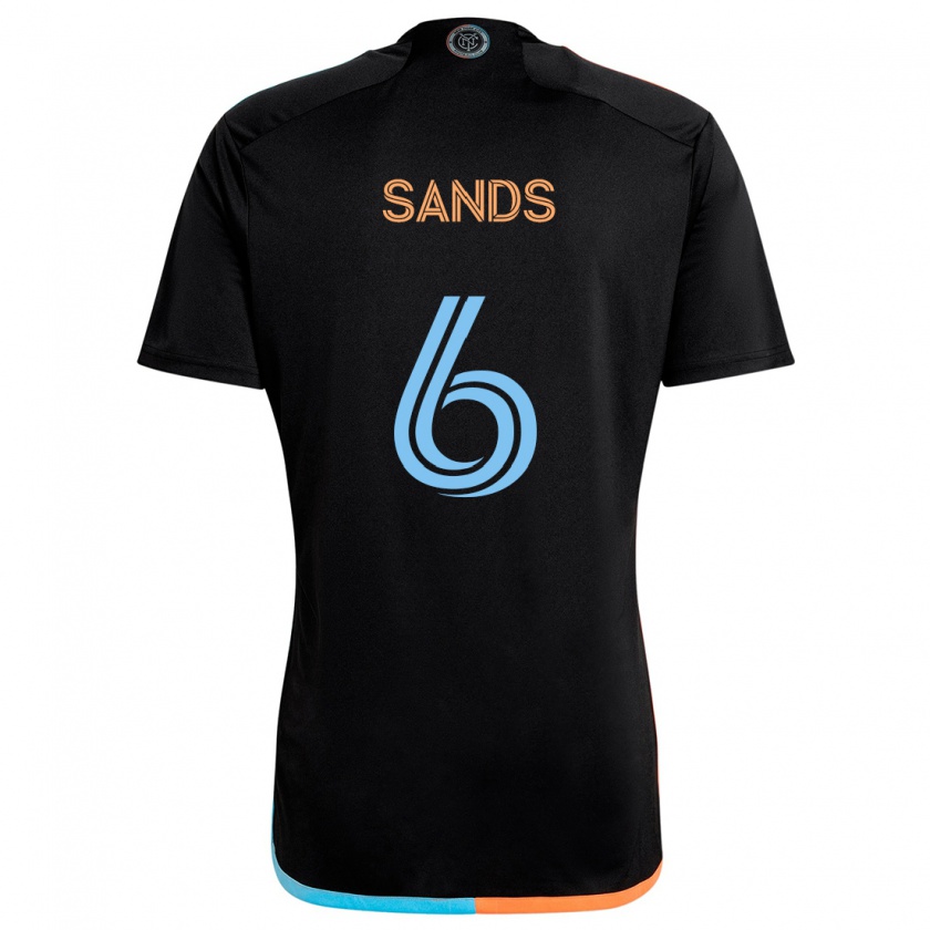 Kandiny Kinder James Sands #6 Schwarz Orange Blau Auswärtstrikot Trikot 2024/25 T-Shirt