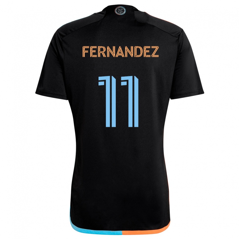 Kandiny Kinder Julián Fernández #11 Schwarz Orange Blau Auswärtstrikot Trikot 2024/25 T-Shirt