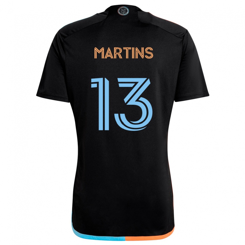 Kandiny Kinder Thiago Martins #13 Schwarz Orange Blau Auswärtstrikot Trikot 2024/25 T-Shirt