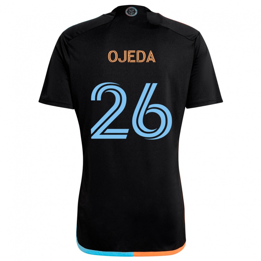 Kandiny Kinder Agustín Ojeda #26 Schwarz Orange Blau Auswärtstrikot Trikot 2024/25 T-Shirt