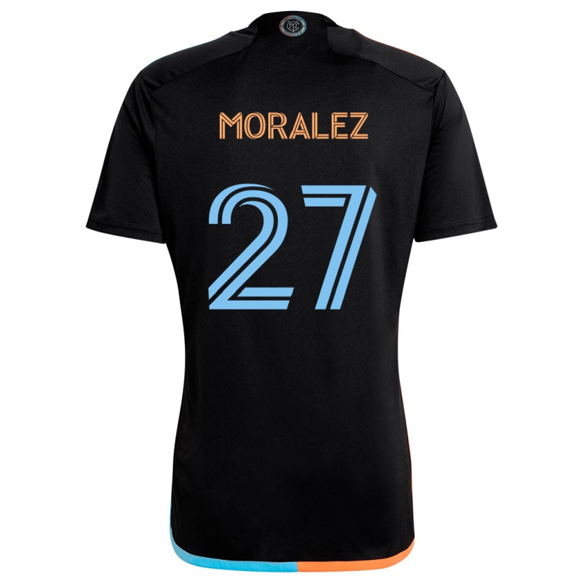 Kandiny Kinder Maxi Moralez #27 Schwarz Orange Blau Auswärtstrikot Trikot 2024/25 T-Shirt