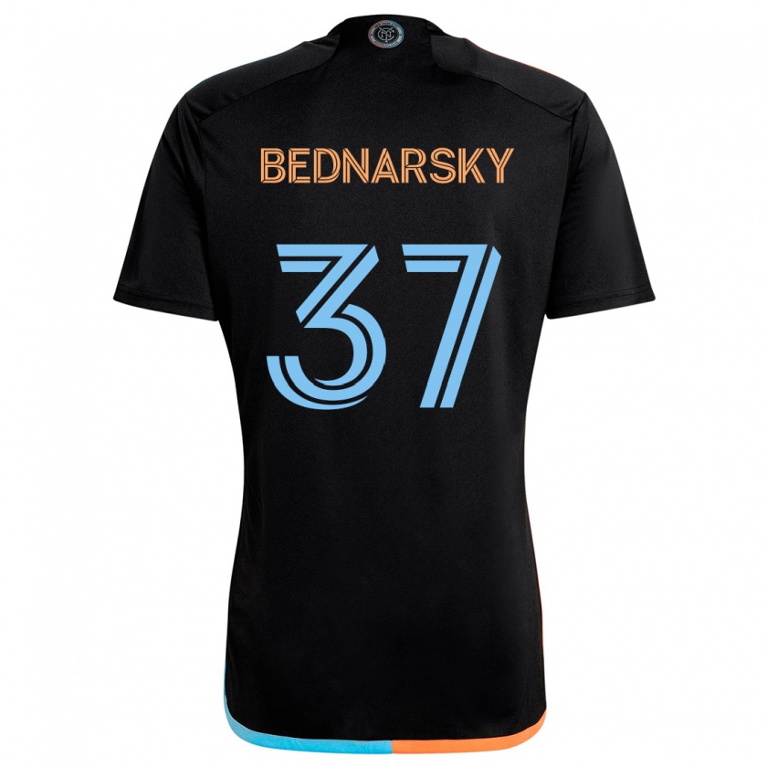 Kandiny Kinder Stevo Bednarsky #37 Schwarz Orange Blau Auswärtstrikot Trikot 2024/25 T-Shirt