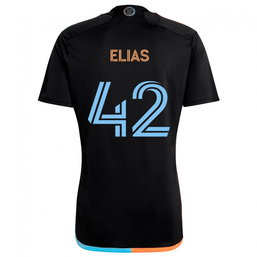 Kandiny Kinder Piero Elias #42 Schwarz Orange Blau Auswärtstrikot Trikot 2024/25 T-Shirt