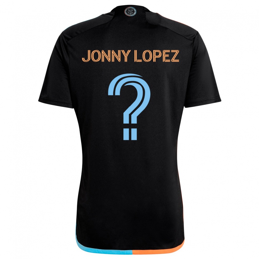 Kandiny Kinder Jonny Lopez #0 Schwarz Orange Blau Auswärtstrikot Trikot 2024/25 T-Shirt