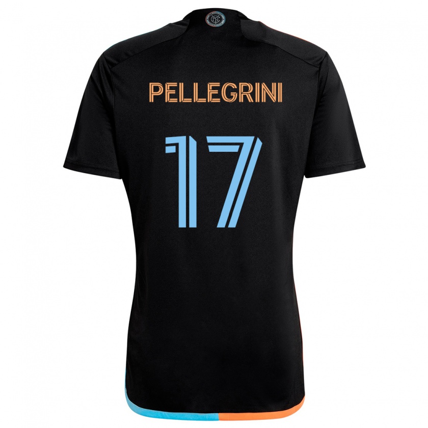 Kandiny Kinder Matías Pellegrini #17 Schwarz Orange Blau Auswärtstrikot Trikot 2024/25 T-Shirt